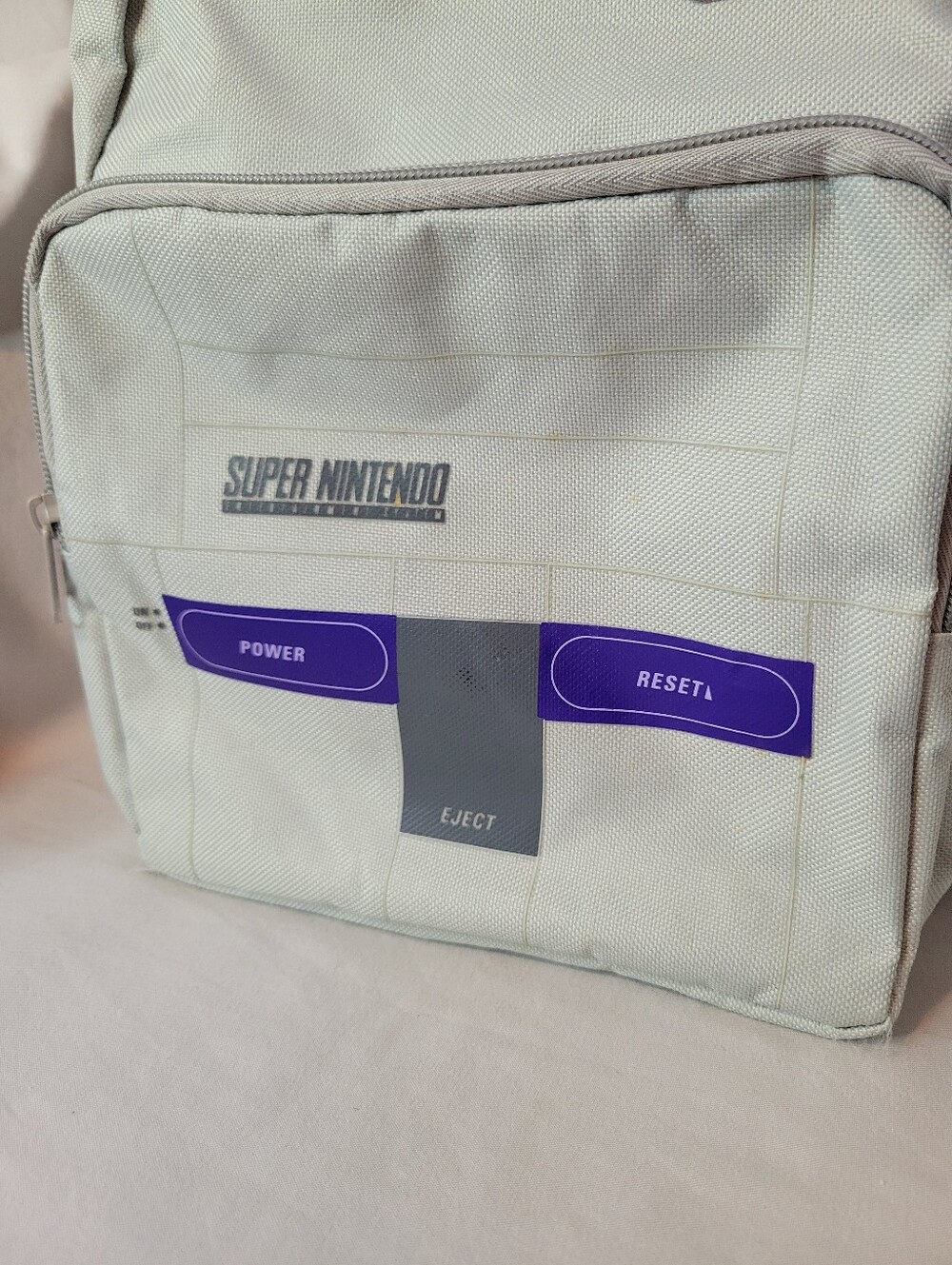 Nintendo Super Nintendo Light Gray & Purple Mini Backpack SNES Collectible - Picture 3 of 11